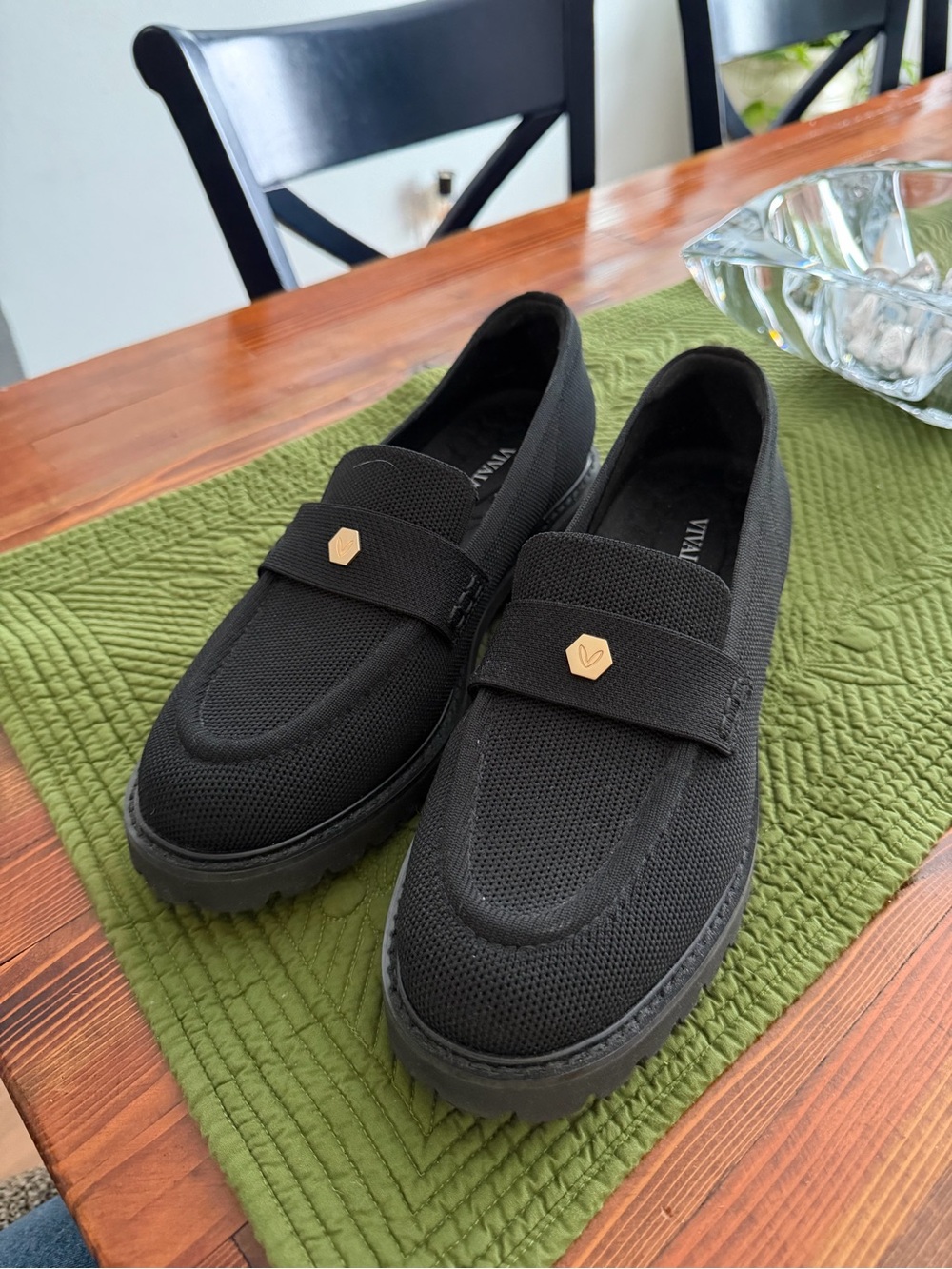 Vivala Francesca Round Toe Platform Chunky Heel Loafers